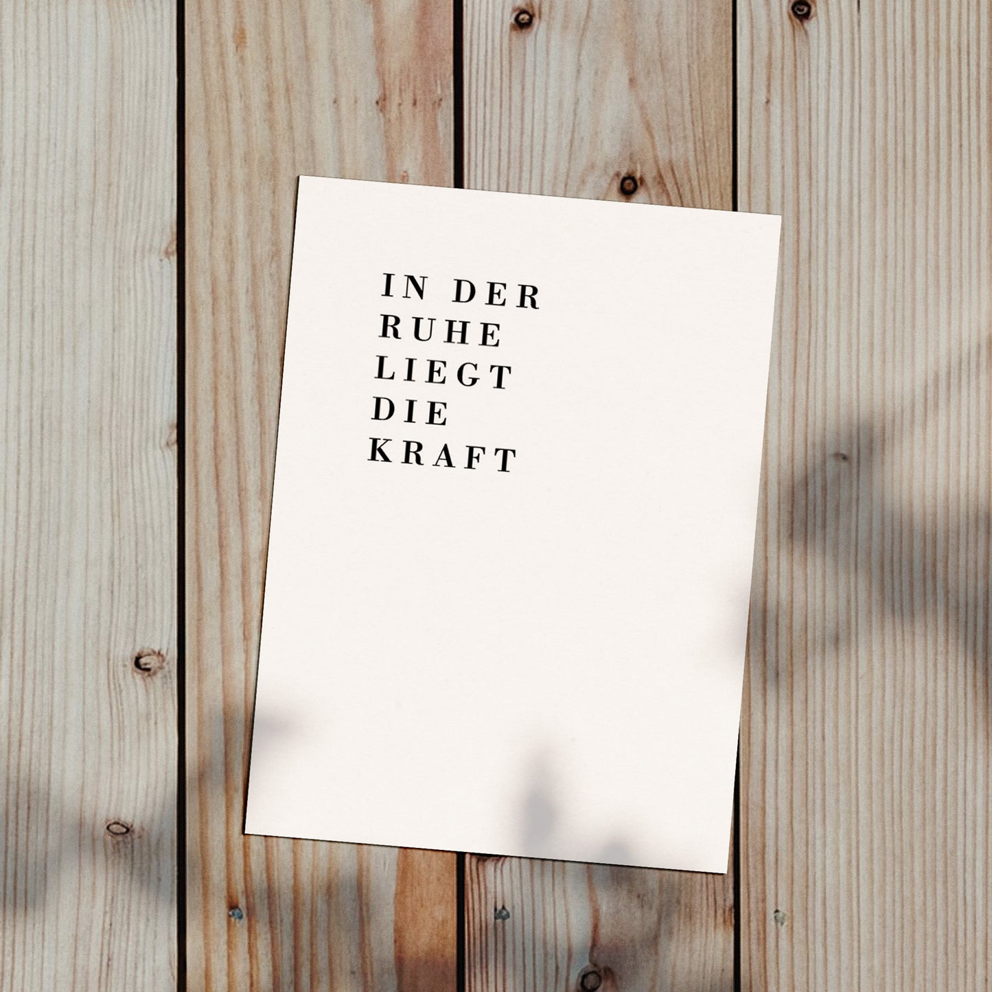 In der Ruhe liegt die Kraft