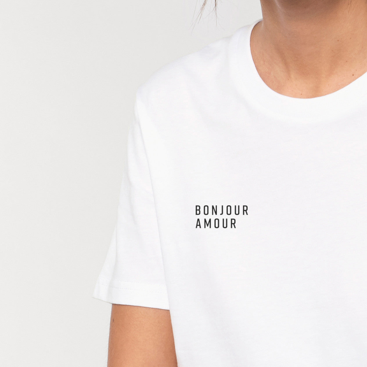 Bonjour / White T-Shirt