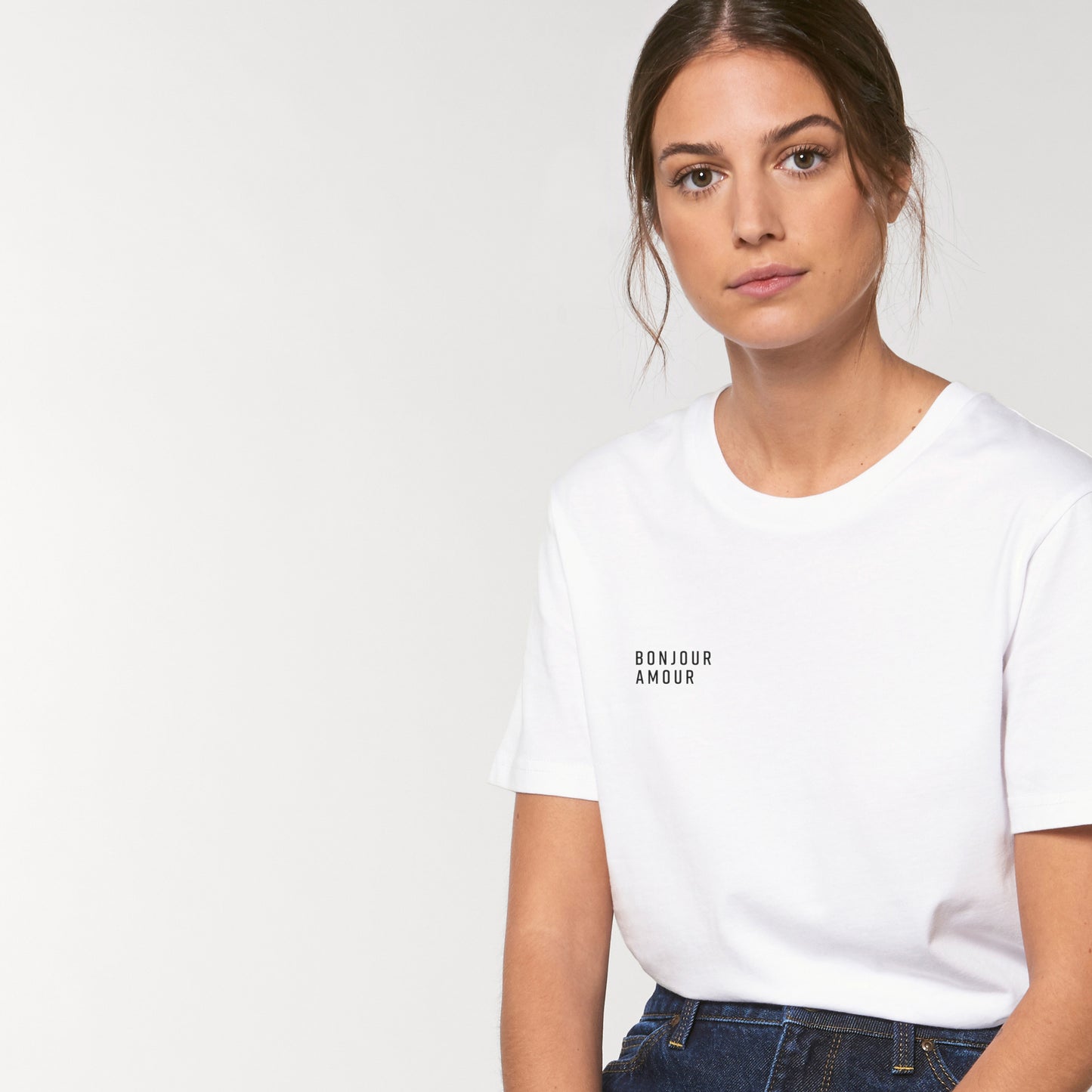 Bonjour / White T-Shirt