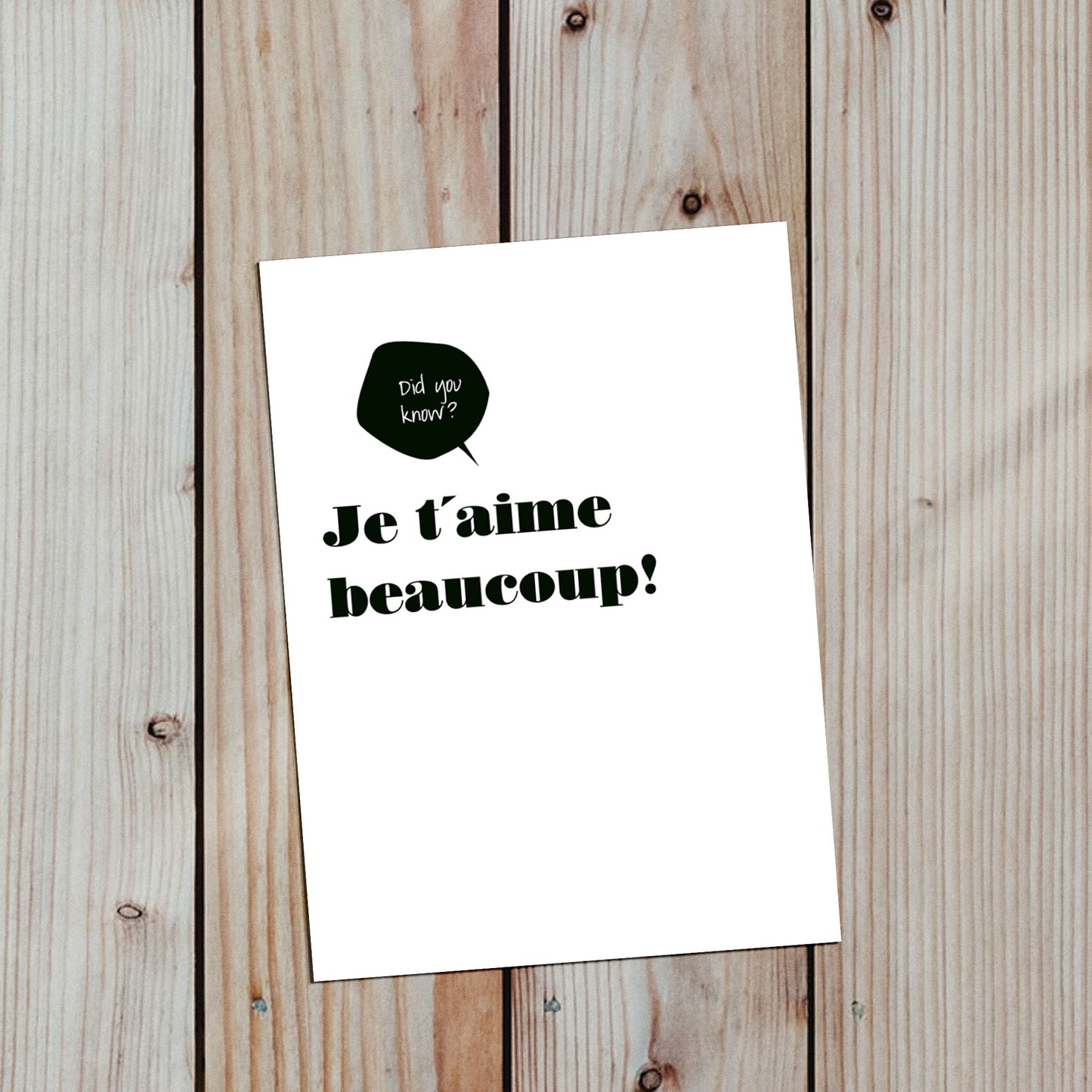 Je t'aime beaucoup / Klappkarte